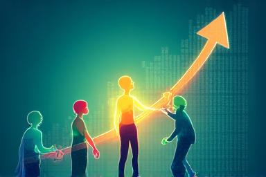 Icon representing employee performance and engagement